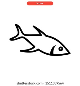 tuna fish icon isolated sign symbol vector illustration - Collection of high quality black style vector icons
