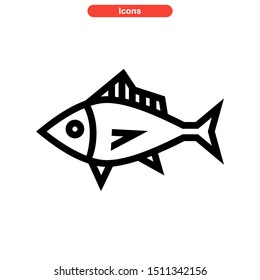 tuna fish icon isolated sign symbol vector illustration - high quality black style vector icons
