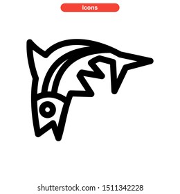 tuna fish icon isolated sign symbol vector illustration - high quality black style vector icons
