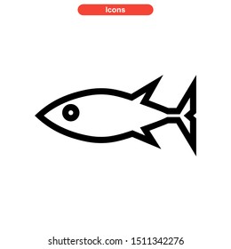 tuna fish icon isolated sign symbol vector illustration - high quality black style vector icons
