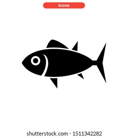 tuna fish icon isolated sign symbol vector illustration - high quality black style vector icons
