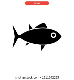 tuna fish icon isolated sign symbol vector illustration - high quality black style vector icons
