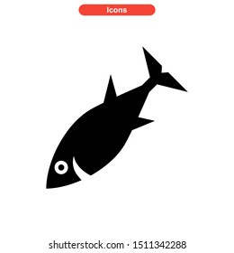 tuna fish icon isolated sign symbol vector illustration - high quality black style vector icons
