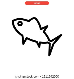 tuna fish icon isolated sign symbol vector illustration - high quality black style vector icons
