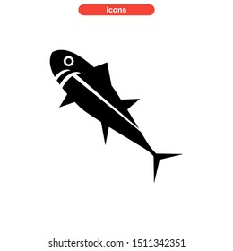 tuna fish icon isolated sign symbol vector illustration - high quality black style vector icons
