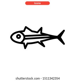 tuna fish icon isolated sign symbol vector illustration - high quality black style vector icons
