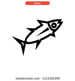 tuna fish icon isolated sign symbol vector illustration - high quality black style vector icons

