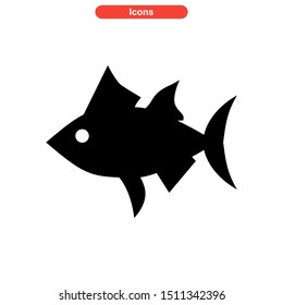 tuna fish icon isolated sign symbol vector illustration - high quality black style vector icons
