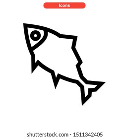 tuna fish icon isolated sign symbol vector illustration - high quality black style vector icons
