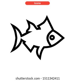 tuna fish icon isolated sign symbol vector illustration - high quality black style vector icons
