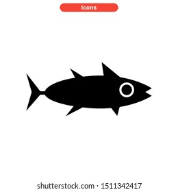 tuna fish icon isolated sign symbol vector illustration - high quality black style vector icons
