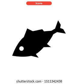 tuna fish icon isolated sign symbol vector illustration - high quality black style vector icons
