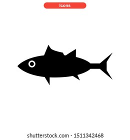 tuna fish icon isolated sign symbol vector illustration - high quality black style vector icons
