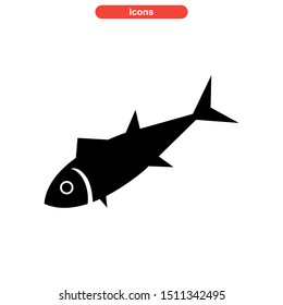 tuna fish icon isolated sign symbol vector illustration - high quality black style vector icons
