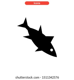 tuna fish icon isolated sign symbol vector illustration - high quality black style vector icons
