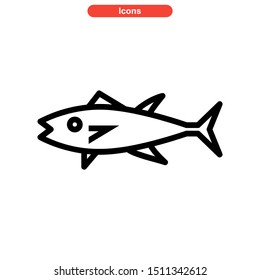 tuna fish icon isolated sign symbol vector illustration - high quality black style vector icons
