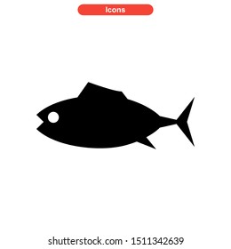 tuna fish icon isolated sign symbol vector illustration - high quality black style vector icons
