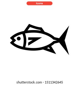 tuna fish icon isolated sign symbol vector illustration - high quality black style vector icons
