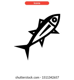 tuna fish icon isolated sign symbol vector illustration - high quality black style vector icons
