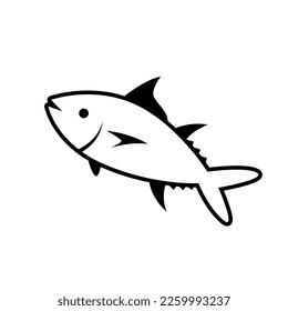 Tuna fish icon, tuna fish line vector suitable for logo, web, application