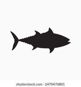 Tuna fish icon logo design  on white background. Tuna vector illustration.