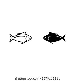 Tuna fish  icon set color editable