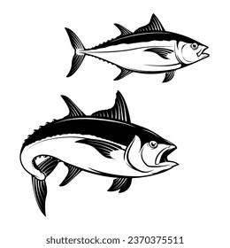 Tuna fish icons.  Vector illustration.