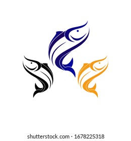 Tuna fish logo creative design vector