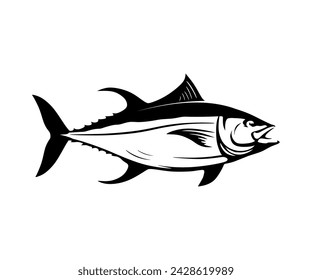 TUNA fish Logo Decal. A unique and Tuna fish lineart. great to use as your fishing activity.