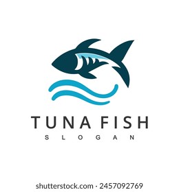 Tuna Fish Logo Design Illustration  Seafood Logo Template