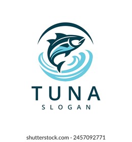 Tuna Fish Logo Design Illustration  Seafood Logo Template