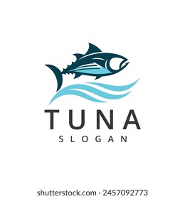 Tuna Fish Logo Design Illustration  Seafood Logo Template