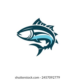 Tuna Fish Logo Design Illustration  Seafood Logo Template