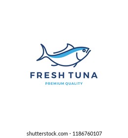 Tuna Fish Logo Emblem Label Seafood Vector Icon