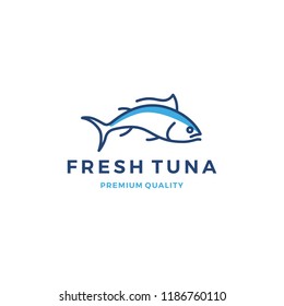 tuna fish logo emblem label seafood vector icon