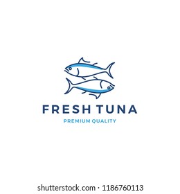 tuna fish logo emblem label seafood vector icon