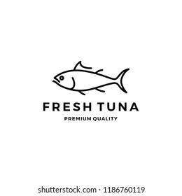 tuna fish logo emblem label seafood vector icon
