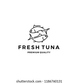 tuna fish logo emblem label seafood vector icon