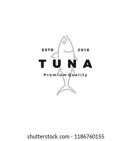 tuna fish logo emblem label seafood vector icon