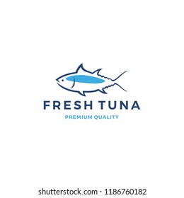 tuna fish logo emblem label seafood vector icon