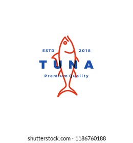 Tuna Fish Logo Emblem Label Seafood Vector Icon