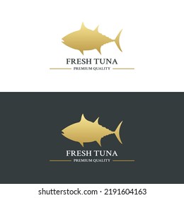 Tuna Fish Logo Vector For The Best Tuna Fish Icon Illustration. Simple Tuna Fish Logo Design With Premium Style. Perfect For Seafood Restaurant Logos.