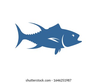 Tuna fish logo vector design template, Silhouette Tuna fish logo, Illustration