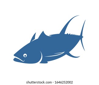 Tuna fish logo vector design template, Silhouette Tuna fish logo, Illustration