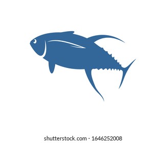 Tuna fish logo vector design template, Silhouette Tuna fish logo, Illustration