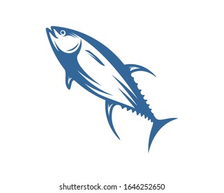 Tuna fish logo vector design template, Silhouette Tuna fish logo, Illustration