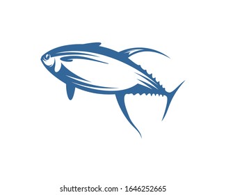Tuna fish logo vector design template, Silhouette Tuna fish logo, Illustration