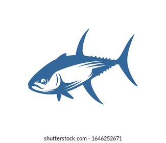 Tuna fish logo vector design template, Silhouette Tuna fish logo, Illustration