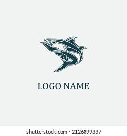 tuna fish logo vector illustration design icon logo template