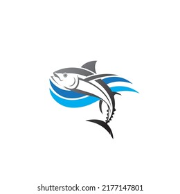 Logo del pez atún. plantilla de diseño de ilustración vectorial.